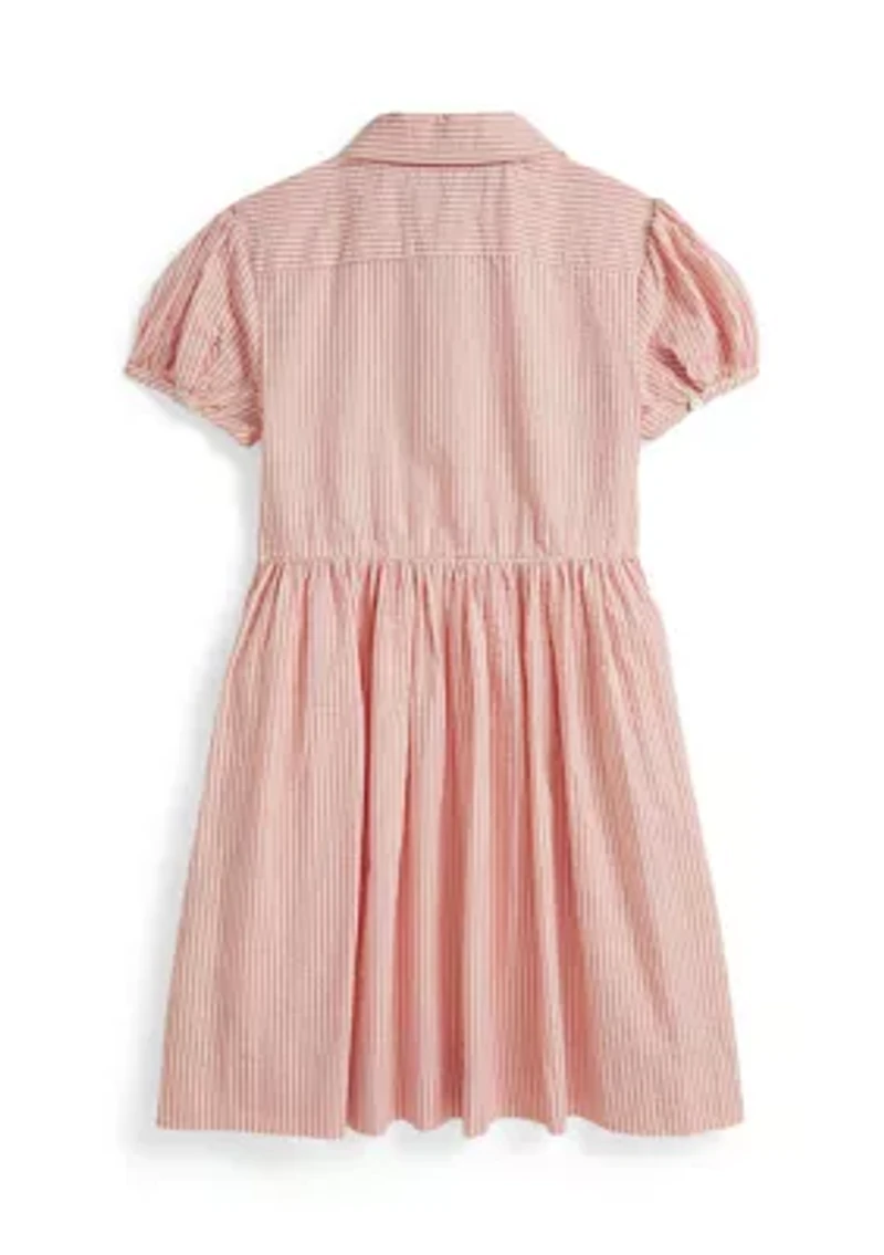 Girls 2-6 Striped Oxford Mesh Polo Dress