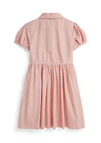 Girls 2-6 Striped Oxford Mesh Polo Dress