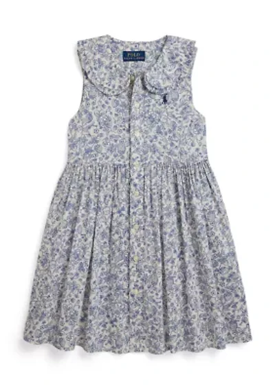 Girls 2-6 Floral Slub Cotton Shirtdress