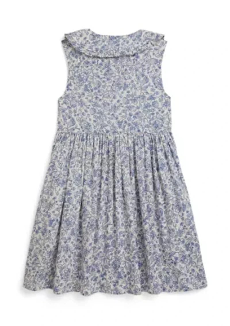 Girls 2-6 Floral Slub Cotton Shirtdress