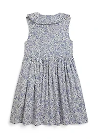 Girls 2-6 Floral Slub Cotton Shirtdress