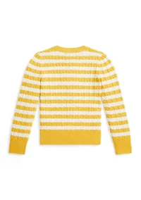 Girls 2-6x Striped Mini-Cable Cotton Cardigan