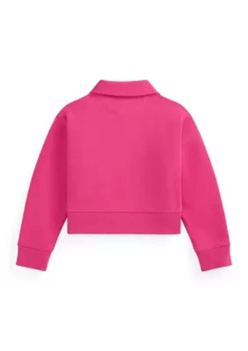 Girls 4-6x Double-Knit Collared Boxy Sweatshirt