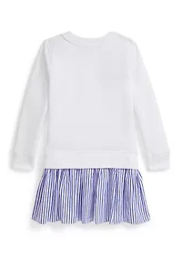 Girls 2-6x Polo Bear Striped-Skirt Fleece Dress