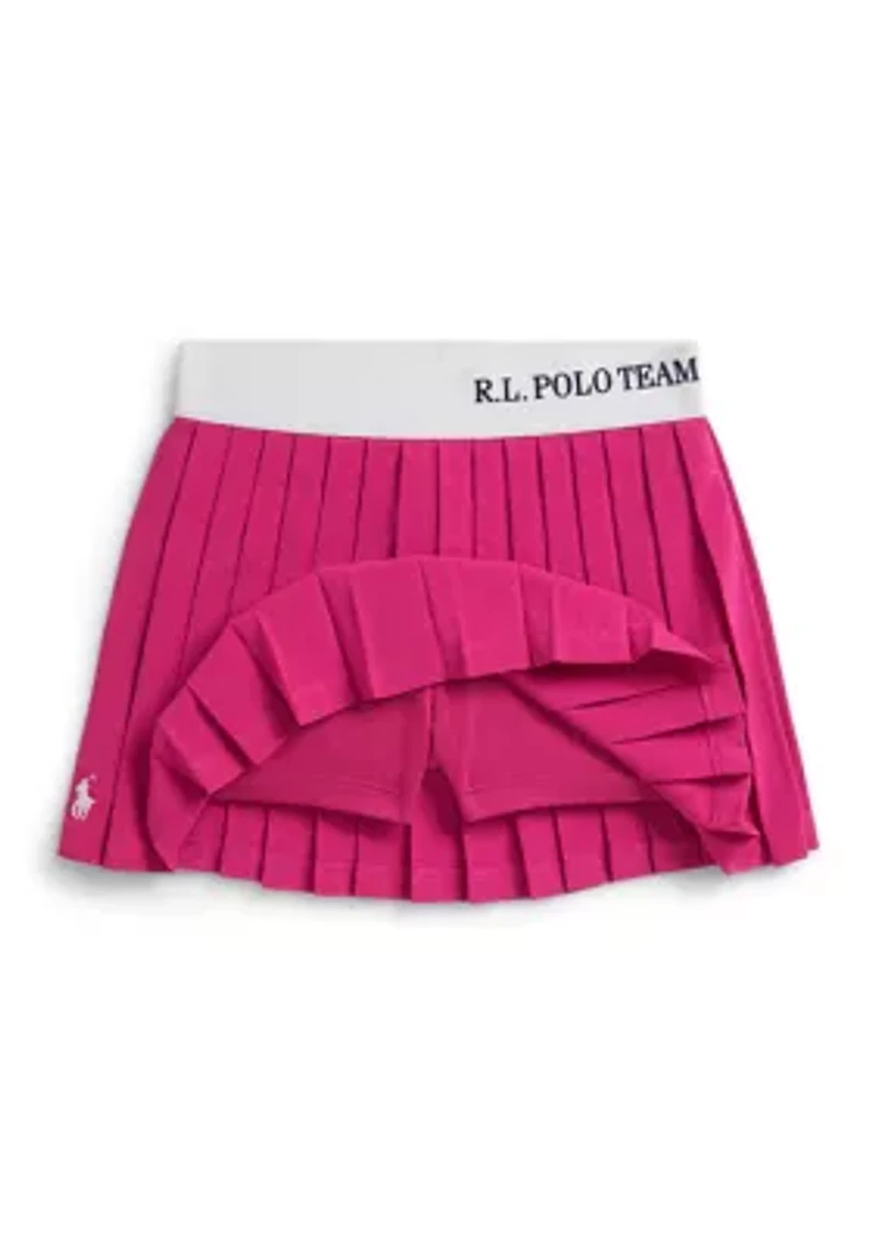 Girls 2-6x Polo Team Pleated Stretch Skort