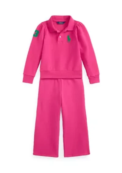 Girls 2-6x Big Pony Fleece Polo Shirt & Pant Set