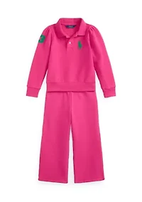 Girls 2-6x Big Pony Fleece Polo Shirt & Pant Set