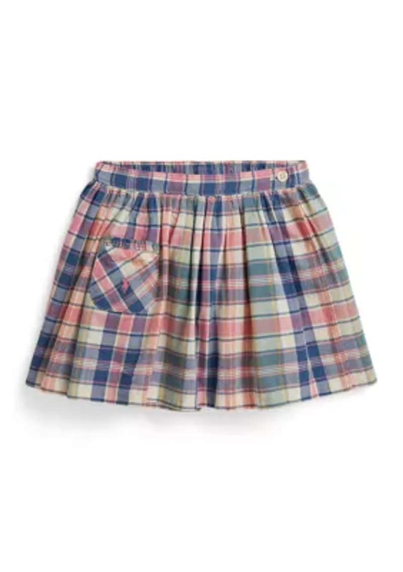 Girls 2-6 Plaid Cotton Wrap Skort