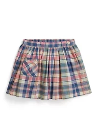Girls 2-6 Plaid Cotton Wrap Skort