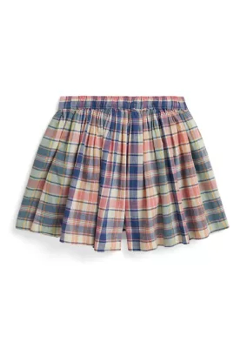 Girls 2-6 Plaid Cotton Wrap Skort