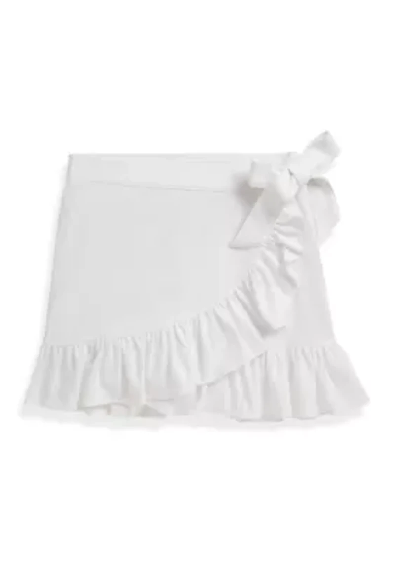 Girls 2-6 Ruffled Stretch Mesh Wrap Skort