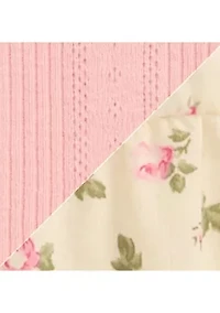 Girls 2-6x Floral-Skirt Pointelle-Knit Cotton Dress