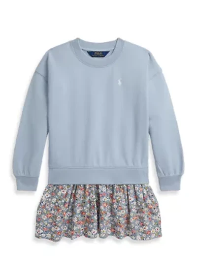 Girls 2-6x Floral-Skirt French Terry Dress