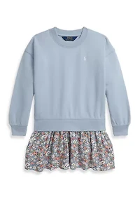 Girls 2-6x Floral-Skirt French Terry Dress