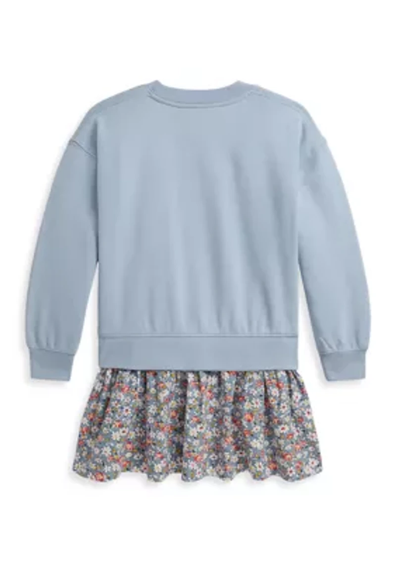 Girls 2-6x Floral-Skirt French Terry Dress