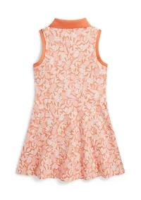 Girls 2-6x Pineapple Faux-Wrap Mesh Polo Dress
