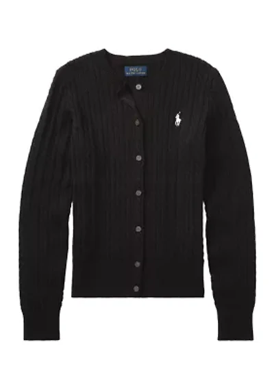 Girls 7-16 Mini-Cable Cotton Cardigan