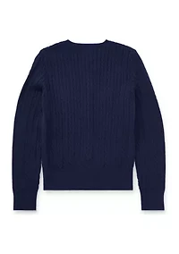 Girls 7-16 Mini-Cable Cotton Cardigan