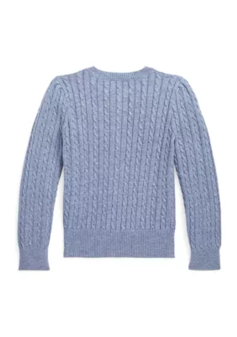 Girls 7-16 Mini-Cable Cotton Cardigan