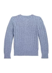 Girls 7-16 Mini-Cable Cotton Cardigan
