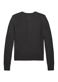 Girls 7-16 Mini-Cable Cotton Cardigan
