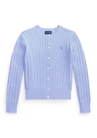 Girls 7-16 Mini-Cable Cotton Cardigan