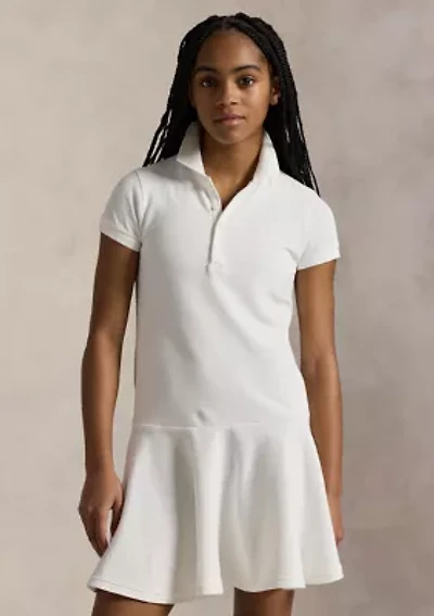 Girls 7-16 Stretch Mesh Polo Dress