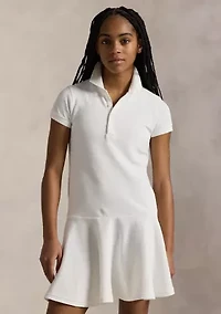Girls 7-16 Stretch Mesh Polo Dress