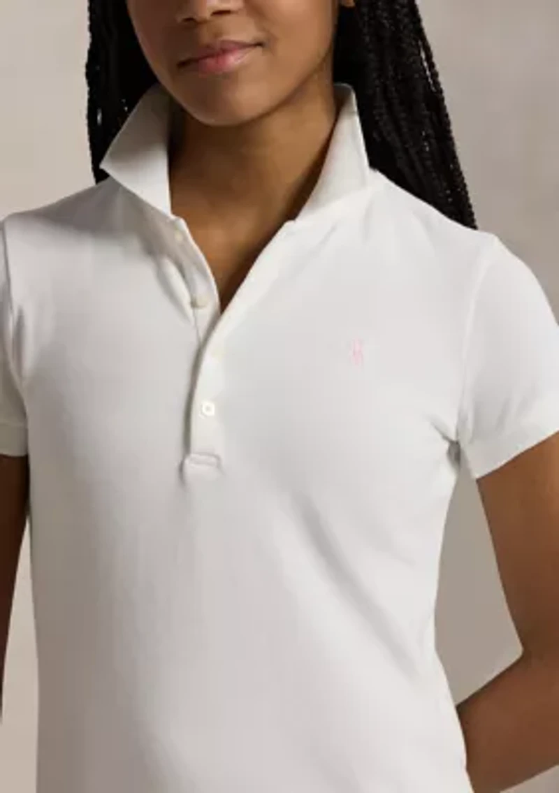 Girls 7-16 Stretch Mesh Polo Dress