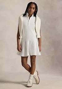 Girls 7-16 Stretch Mesh Polo Dress