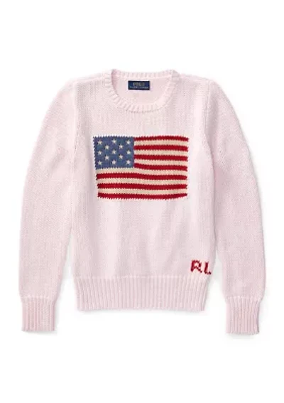 Girls 7-16 Flag Cotton Crewneck Sweater