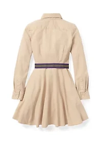 Belted Cotton Chino Shirtdress