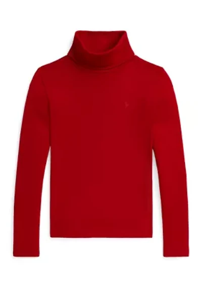 Girls 7-16 Ribbed Cotton-Blend Turtleneck