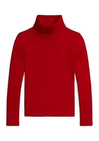 Girls 7-16 Ribbed Cotton-Blend Turtleneck