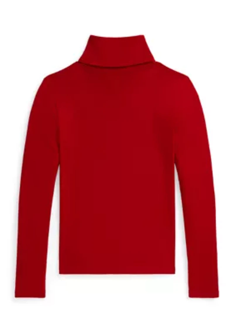 Girls 7-16 Ribbed Cotton-Blend Turtleneck