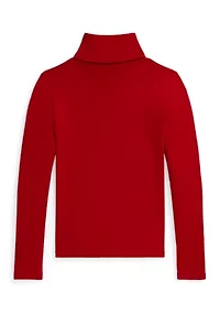 Girls 7-16 Ribbed Cotton-Blend Turtleneck