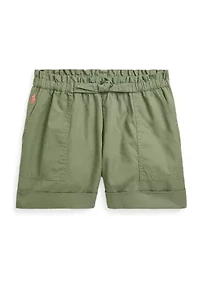 Girls 7-16 Cotton Twill Camp Shorts
