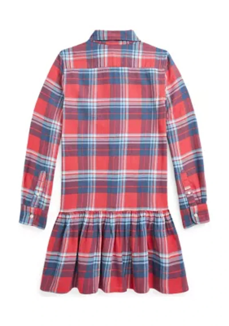 Girls 7-16 Plaid Cotton Twill Shirtdress