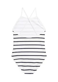 Girls 7-16 Striped Stretch One-Piece Swimsuit