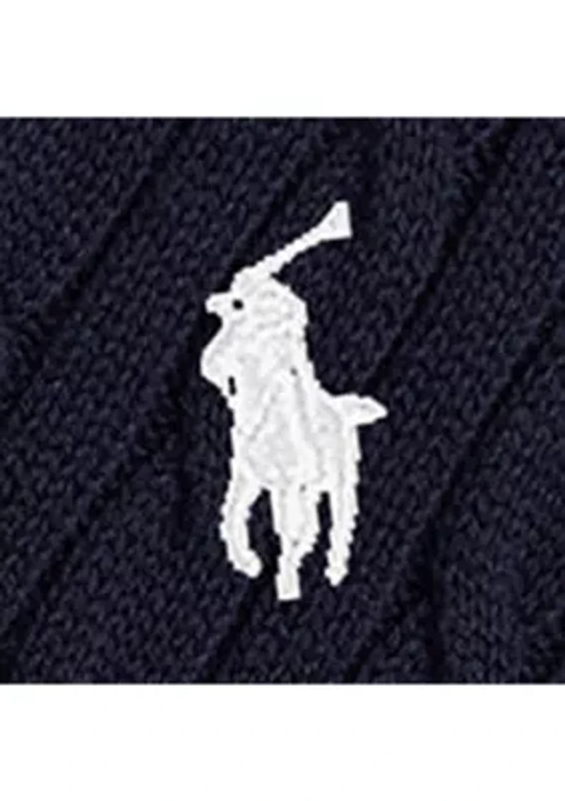 Girls 7-16 Cable-Knit Cotton Polo Sweater Dress