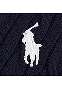 Girls 7-16 Cable-Knit Cotton Polo Sweater Dress