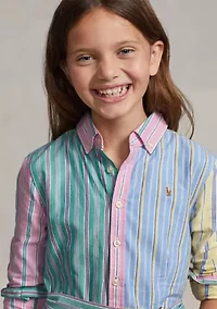 Girls 7-16 Belted Cotton Oxford Fun Shirtdress