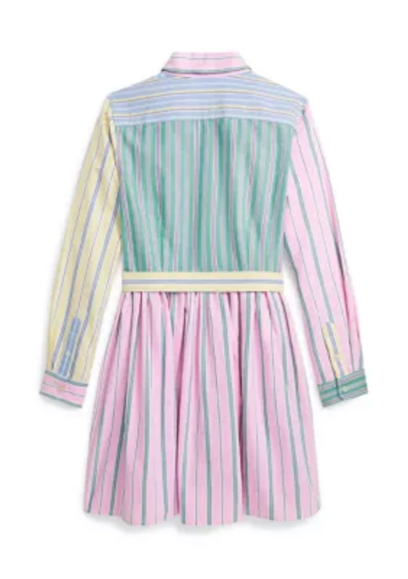 Girls 7-16 Belted Cotton Oxford Fun Shirtdress