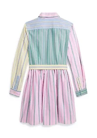 Girls 7-16 Belted Cotton Oxford Fun Shirtdress