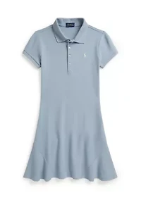 Girls 7-16 Stretch Mesh Polo Dress