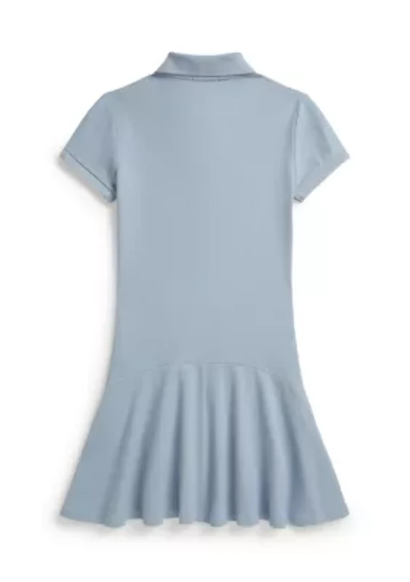 Girls 7-16 Stretch Mesh Polo Dress