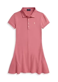 Girls 7-16 Stretch Mesh Polo Dress