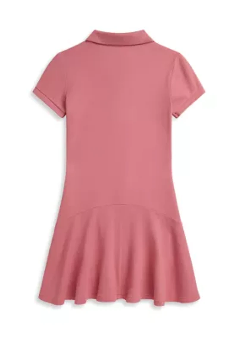 Girls 7-16 Stretch Mesh Polo Dress