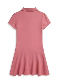 Girls 7-16 Stretch Mesh Polo Dress