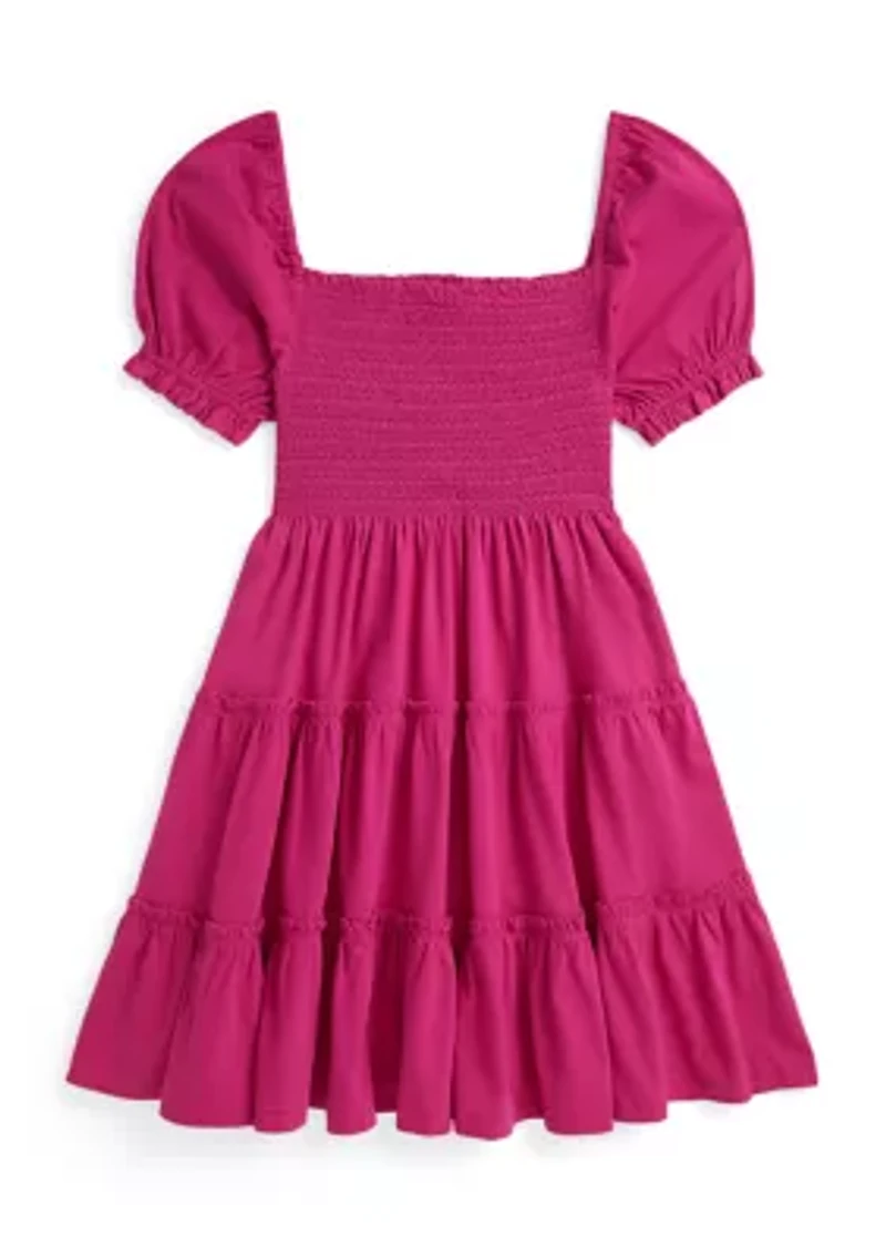 Girls 7-16 Smocked Cotton Jersey Dress